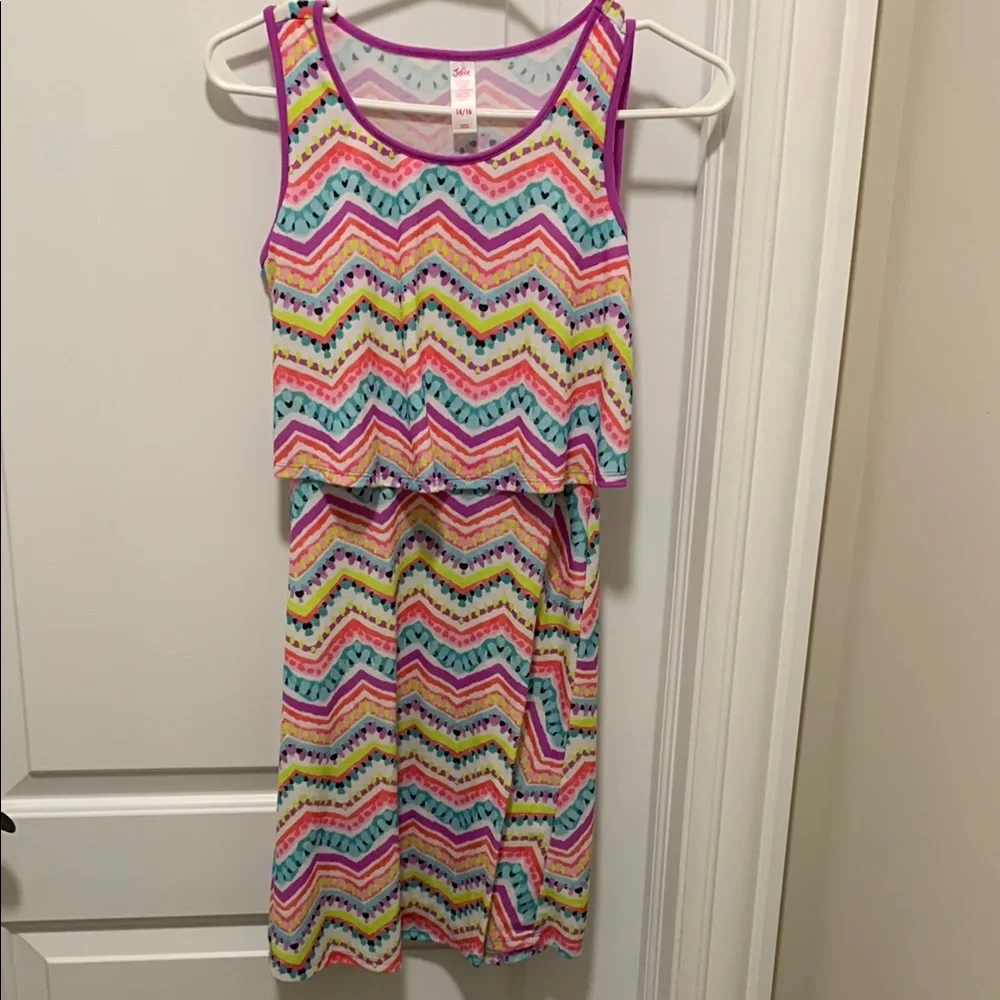 Justice Colorful Chevron Sleeveless Dress